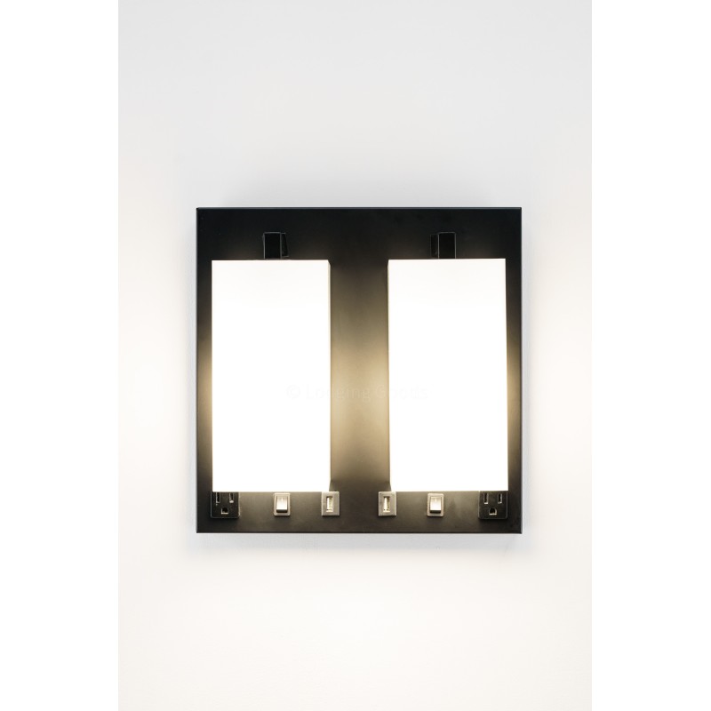 Double Wall Lamp Acrylic Shade Matte Black