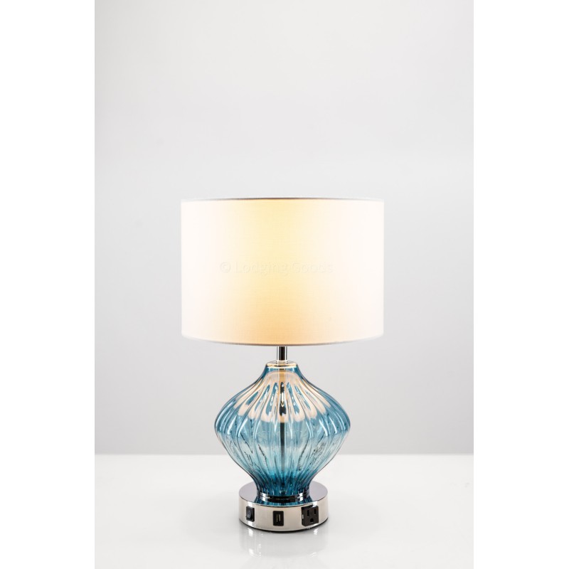 BLUE COASTAL GLASS TABLE LAMP