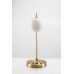 Mid Century Modern Gold Table Lamp – 25" High with USB & Outlet