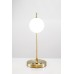 Mid Century Modern Gold Table Lamp – 25" High with USB & Outlet