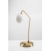 Mid Century Modern Gold Table Lamp – 25" High with USB & Outlet