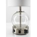 Compact Glass Globe Desk Lamp – 16" Modern Table Lamp