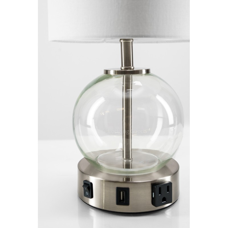 Compact Glass Globe Desk Lamp