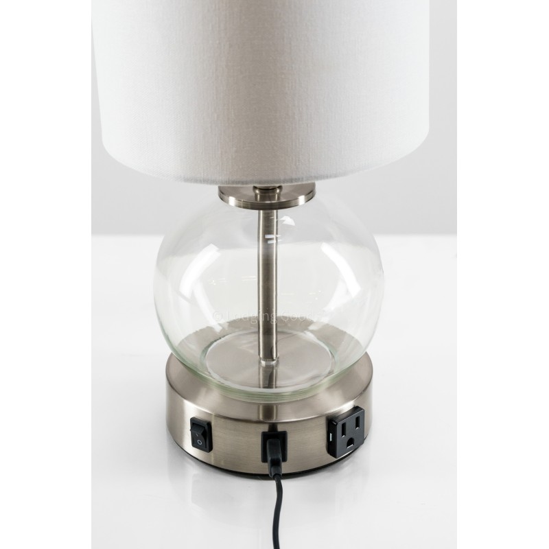Compact Glass Globe Desk Lamp