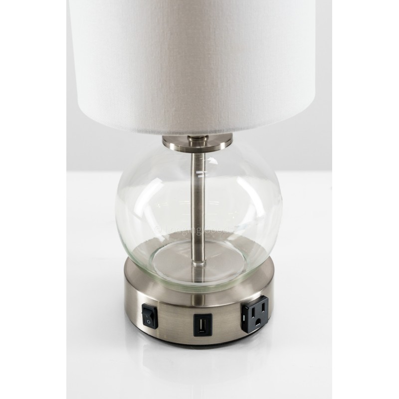 Compact Glass Globe Desk Lamp