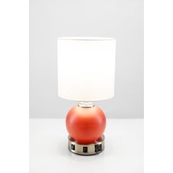 Compact Red Globe Desk Lamp