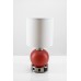 Compact Red Globe Desk Lamp – 16" Modern Accent Table Lamp