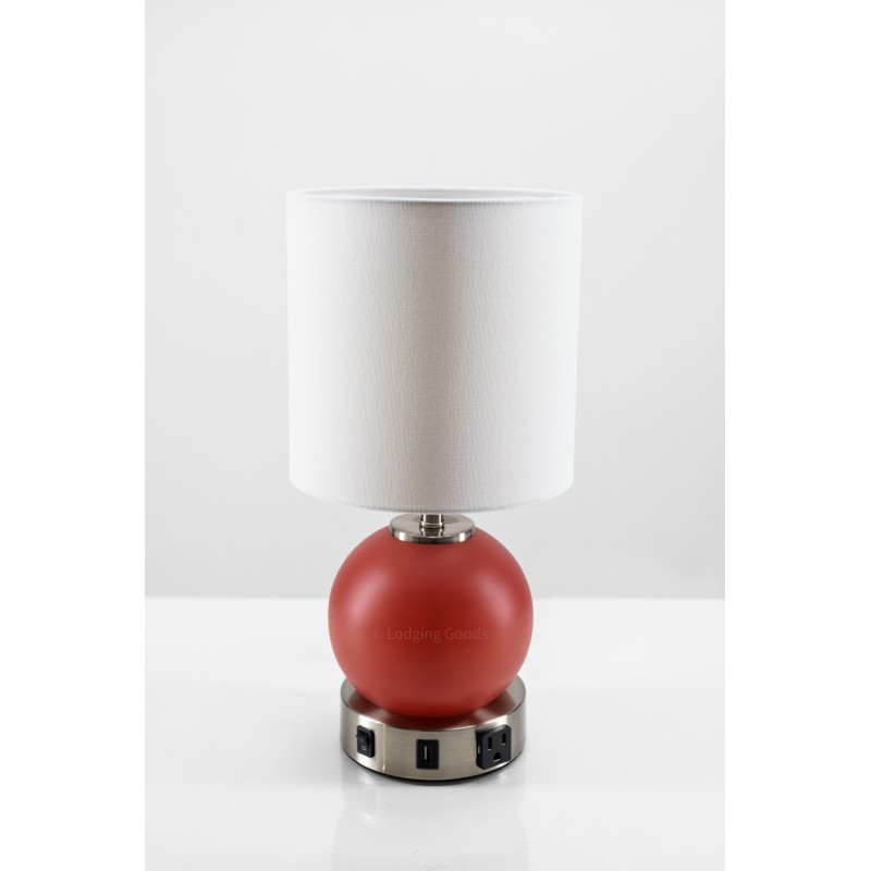 Compact Red Globe Desk Lamp