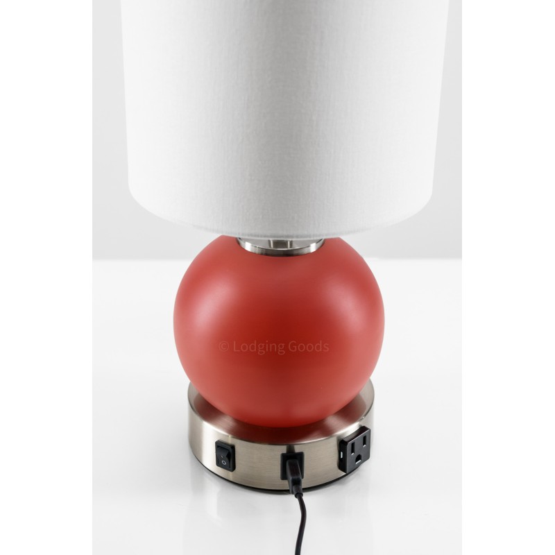Compact Red Globe Desk Lamp