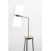 Tripod Floor Lamp with White Linen Shade – Brushed Nickel, E26 Sockets & Convenience Outlets