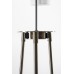 Tripod Floor Lamp with White Linen Shade – Brushed Nickel, E26 Sockets & Convenience Outlets