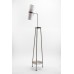 Tripod Floor Lamp with White Linen Shade – Brushed Nickel, E26 Sockets & Convenience Outlets