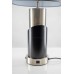 Modern Black and Brushed Nickel Table Lamp – 23.75" High with USB & Outlet | LOGMBBNTL-568