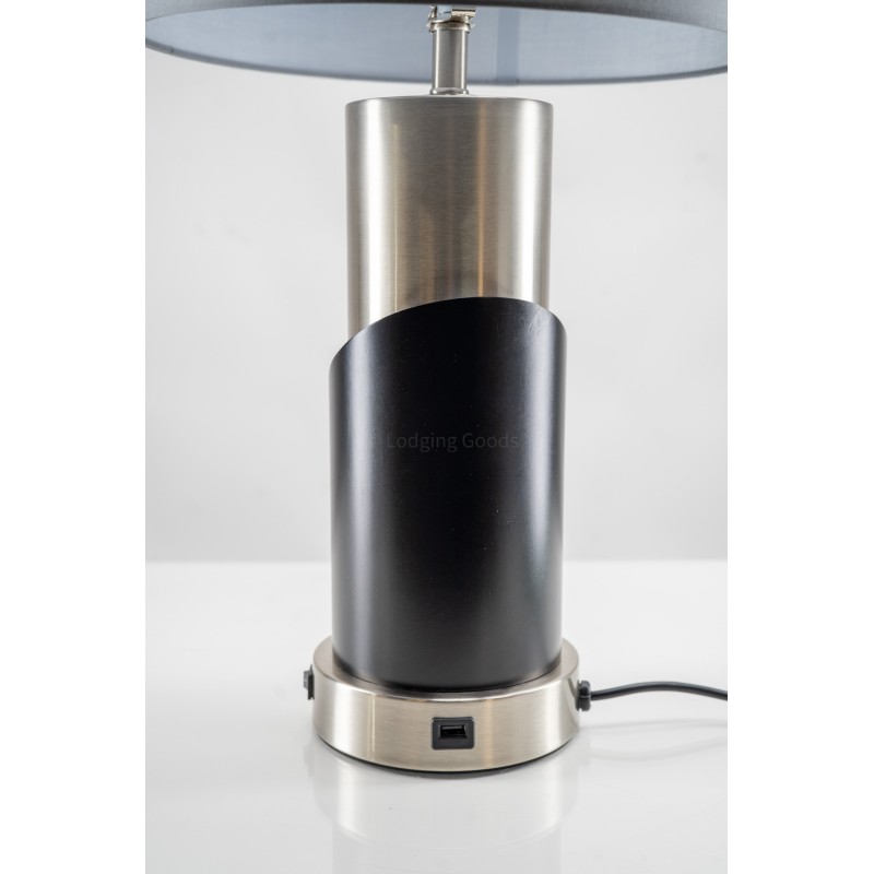 Modern Black and Brushed Nickel Table Lamp