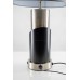 Modern Black and Brushed Nickel Table Lamp – 23.75" High with USB & Outlet | LOGMBBNTL-568