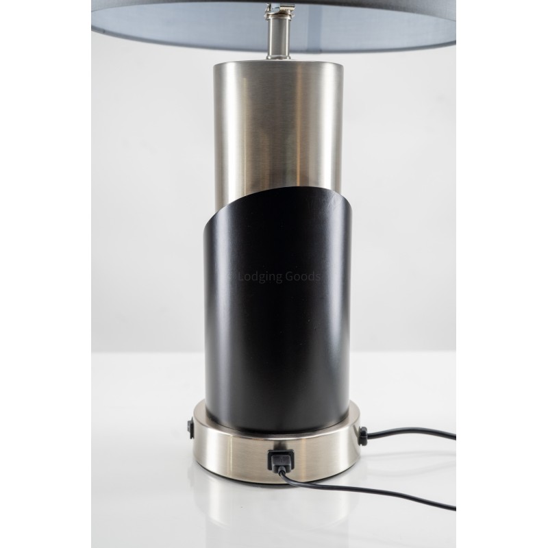 Modern Black and Brushed Nickel Table Lamp