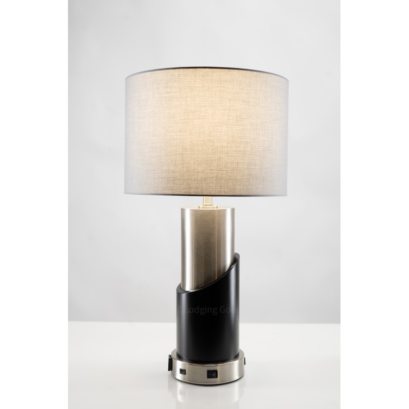 Modern Black and Brushed Nickel Table Lamp