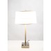 Brushed Nickel Slanted Table Lamp with USB & USB-C – Single E26 Socket