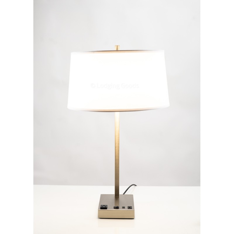 Brushed Nickel Slanted Table Lamp Single Features