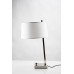 Brushed Nickel Slanted Table Lamp with USB & USB-C – Single E26 Socket