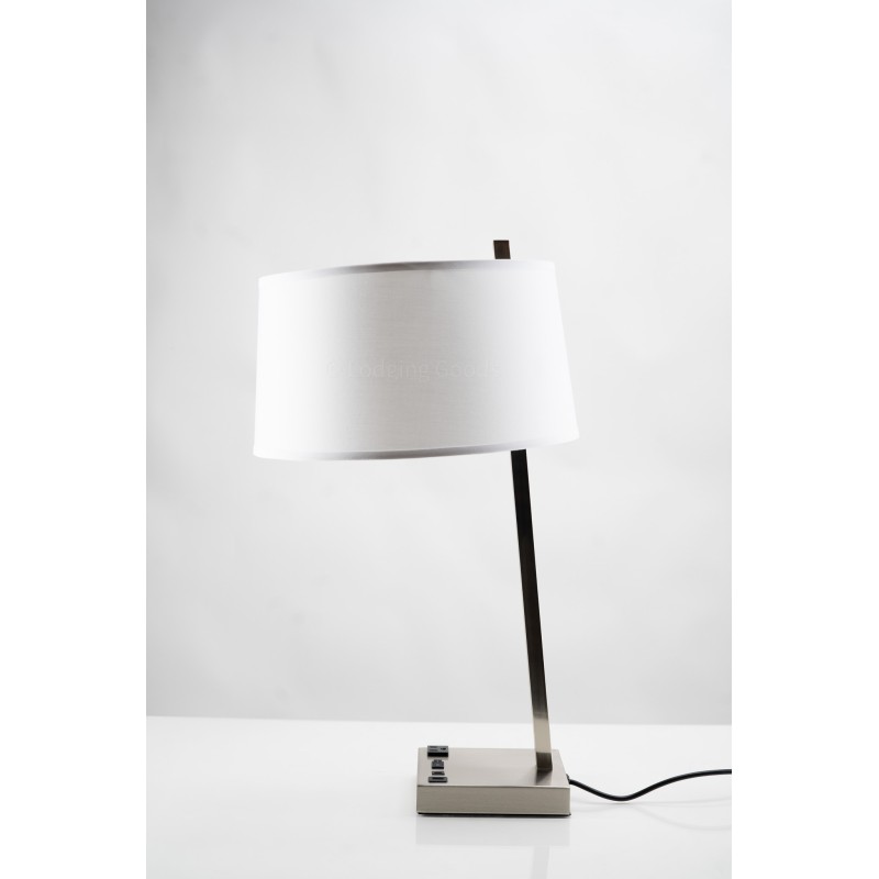 Brushed Nickel Slanted Table Lamp Single Features