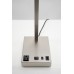 Brushed Nickel Slanted Table Lamp with USB & USB-C – Single E26 Socket