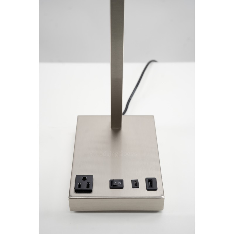 Brushed Nickel Slanted Table Lamp Single Features
