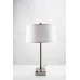 Brushed Nickel Slanted Table Lamp with USB & USB-C – Single E26 Socket