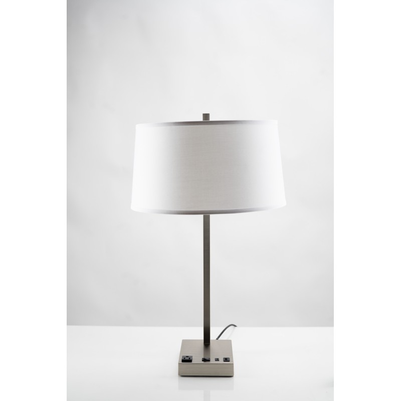 Brushed Nickel Slanted Table Lamp Single Features