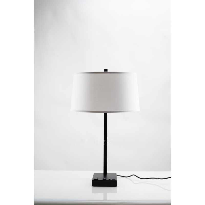 Matte Black Slanted Table Lamp with Single E26 Socket – 26" High