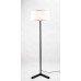 Matte Black Slanted Floor Lamp with White Linen Shade – 60" Standing Lamp