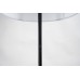 Matte Black Slanted Floor Lamp with White Linen Shade – 60" Standing Lamp