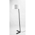 Matte Black Slanted Floor Lamp with White Linen Shade – 60" Standing Lamp