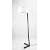 Matte Black Slanted Floor Lamp with White Linen Shade – 60" Standing Lamp