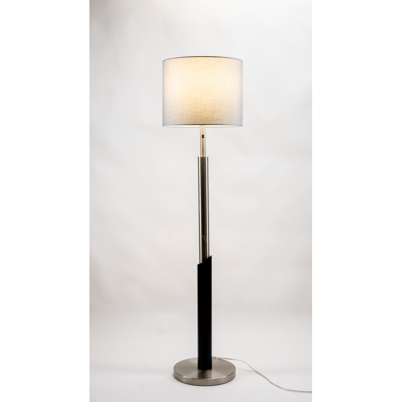 Modern Black and Brushed Nickel Floor Lamp