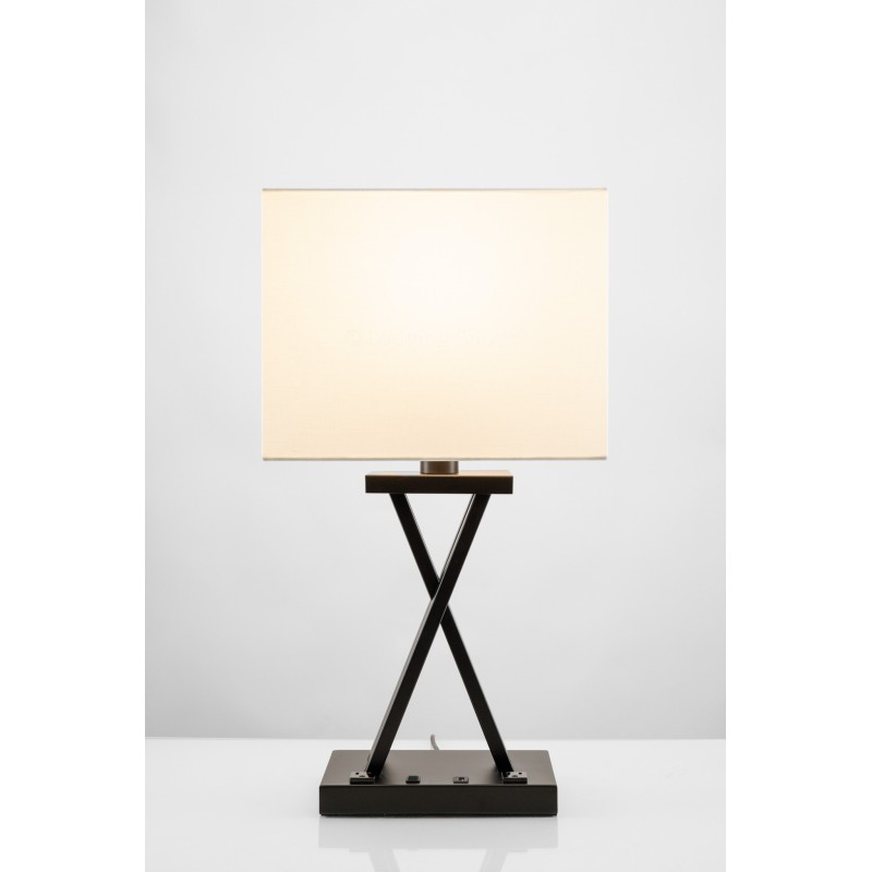 X Shaped Matte Black Table Lamp