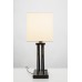 X-Shaped Matte Black Table Lamp with USB Port and Dual Outlets