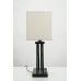 X-Shaped Matte Black Table Lamp with USB Port and Dual Outlets