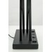 X-Shaped Matte Black Table Lamp with USB Port and Dual Outlets