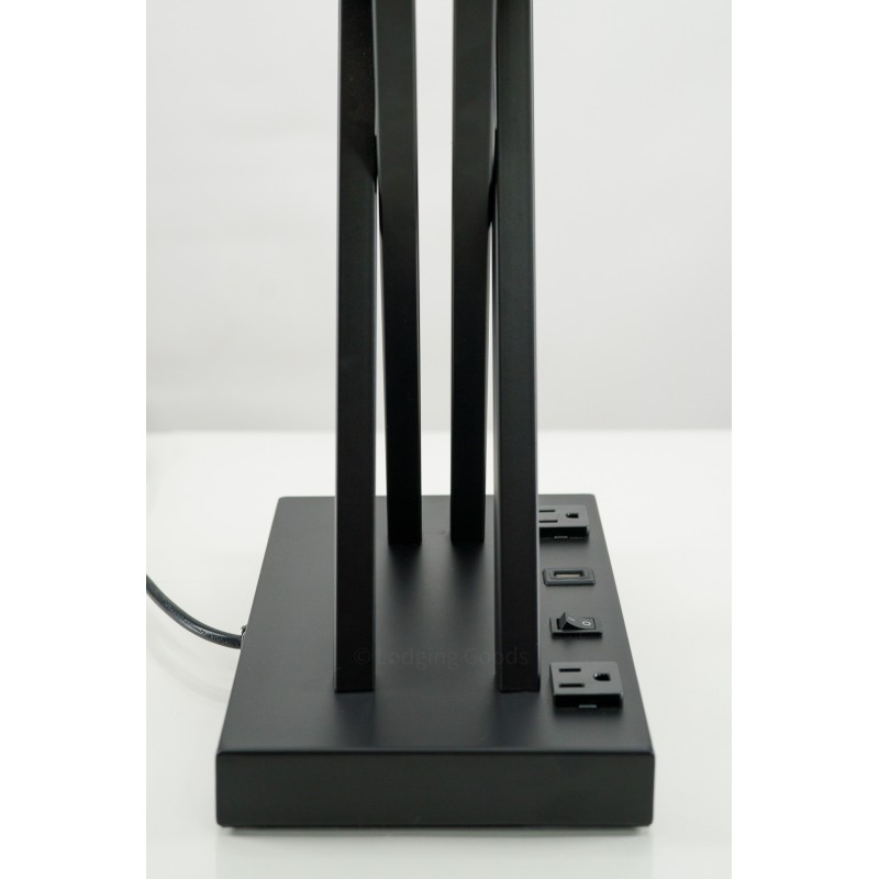X Shaped Matte Black Table Lamp