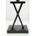 X-Shaped Matte Black Table Lamp with USB Port and Dual Outlets