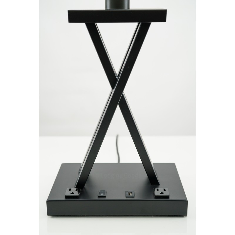 X Shaped Matte Black Table Lamp