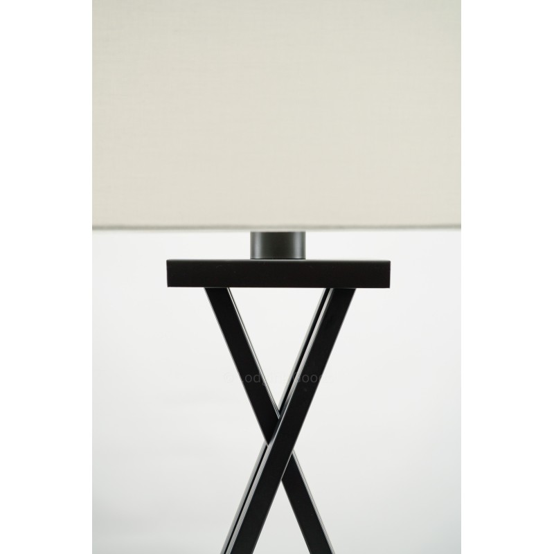 X Shaped Matte Black Table Lamp