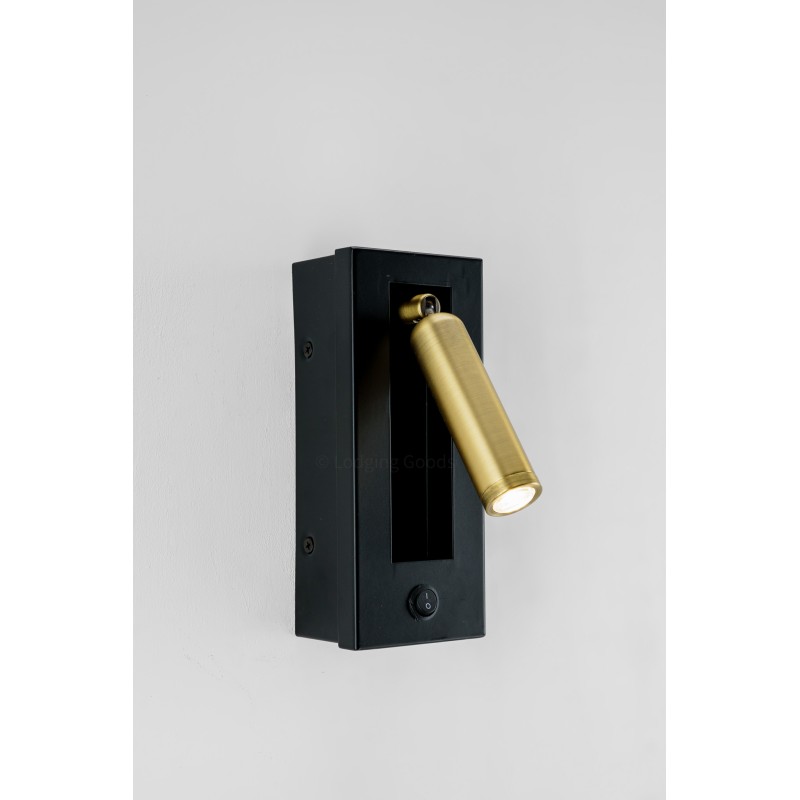 Matte Black and Gold LED Wall Lamp – 3W Integrated, 7" H