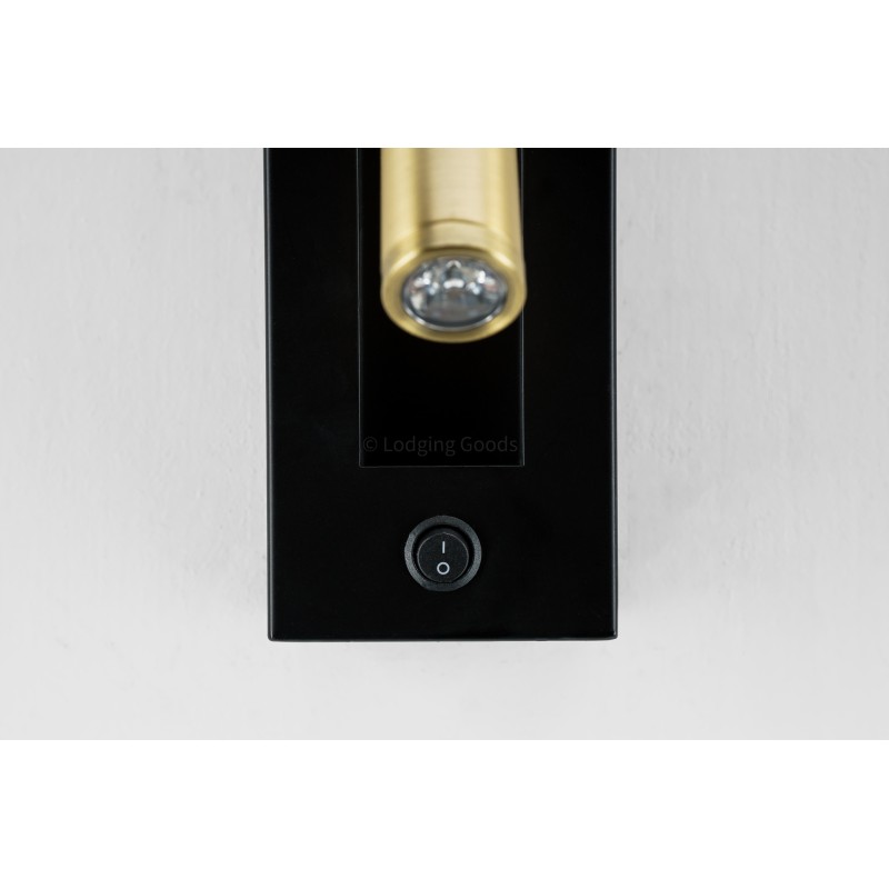 Matte Black and Gold Wall Lamp