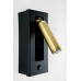 Matte Black and Gold LED Wall Lamp – 3W Integrated, 7" H