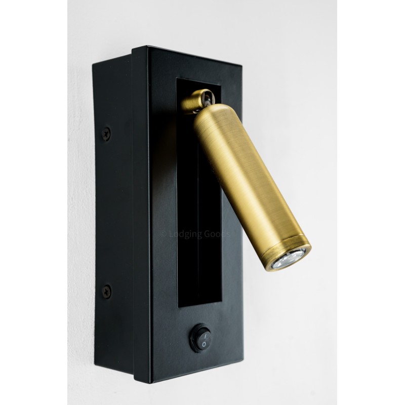 Matte Black and Gold Wall Lamp