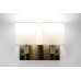 Satin Nickel Double Wall Lamp with USB & Outlets | LOGSNDWL-5478