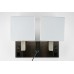 Satin Nickel Double Wall Lamp with USB & Outlets | LOGSNDWL-5478