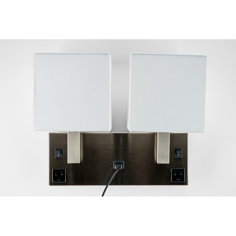 Satin Nickel Double Wall Lamp